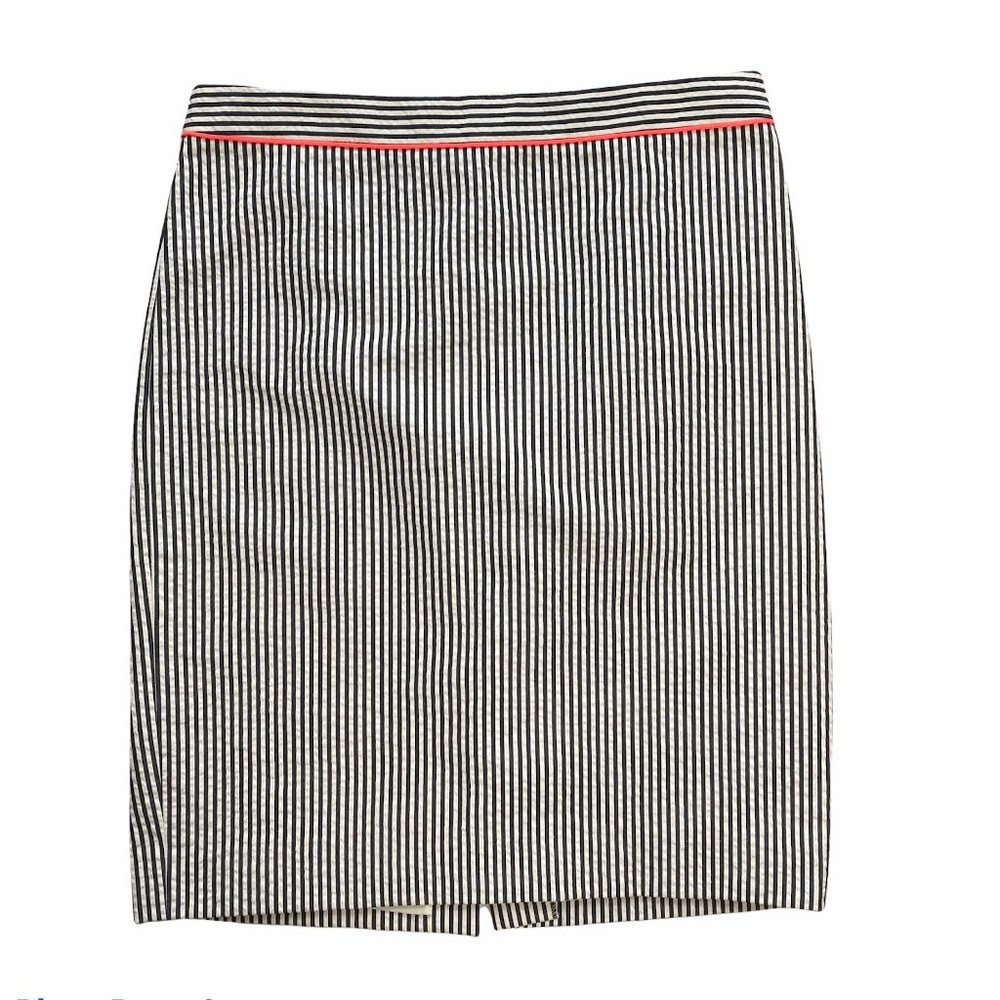 J. Crew Pencil Midi Preppy Academia Office Pin Strip Lined Skirt